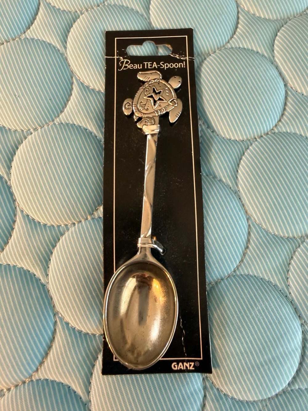 Ganz Beau TEA-Spoon Turtle Silver Tone Sea Turtle Souvenir Spoon